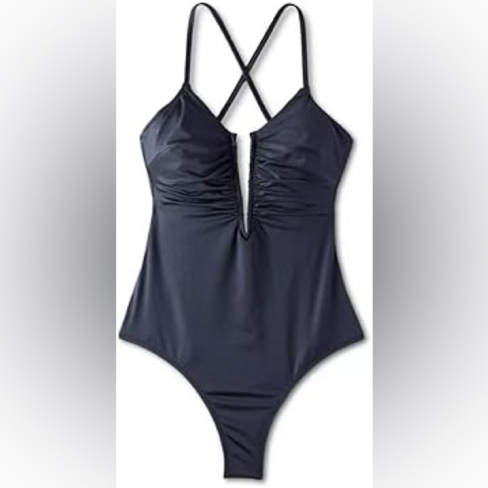 Shade and Shore Navy Blue one piece swimsuit sz large
